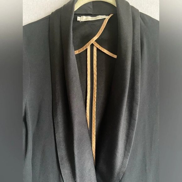 Monk & Lou tuxedo collar flowy draped one button jacket with pockets size S - Picture 3 of 13